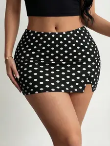Women's Casual Comfortable Home Sleepwear Skirt, Cute Fashion Polka Dot Design, Perfect for Home or Outdoor Leisure Walks