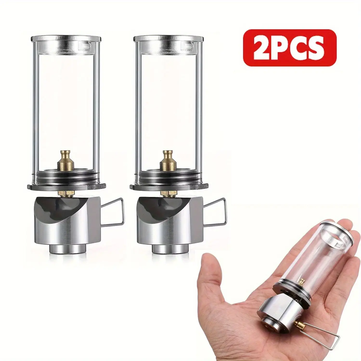 Dreamlike Portable Camping Lantern - Polished Stainless Steel Fuel Lantern with Clear Transparent Upper Section, Compact, Durable, and Energy-Efficient for Camping, Hiking, and Outdoor Adventures, Suitable for Various Holidays, Portable lamp, Compact