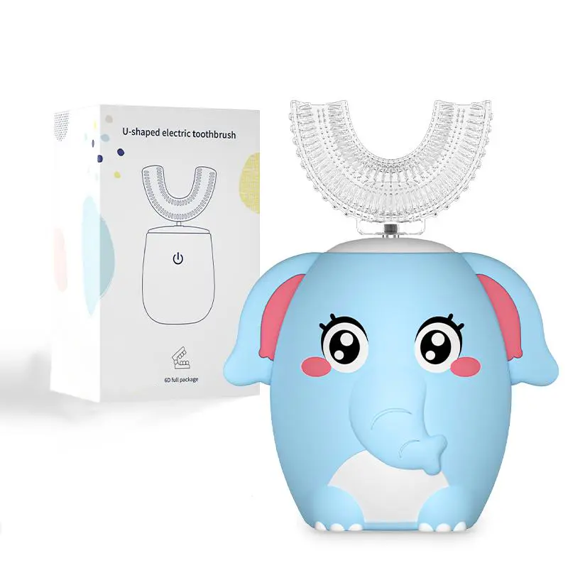 Kids U-Shaped Electric Toothbrush, Rechargeable Sonic Model for Toddlers, 6 Cleaning Modes, Full Mouth Coverage, Beauty Products for Oral Hygiene