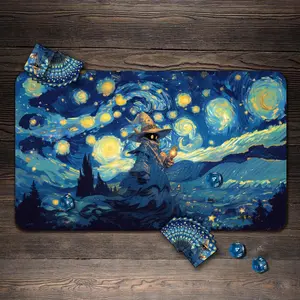 MTG Playmat, Star Mage Theme Mtg Mat, TCG Playmat with Zones - 24"x14", MTG Accessory, Table Top Gaming Gifts