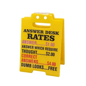 Funny Office Desk Decor, Answer Desk Rates Gag Sign, Employee Appreciation Gifts for Coworker, Sarcastic Humor Stress Relief Gift for Boss or Team, Cubicle Accessories