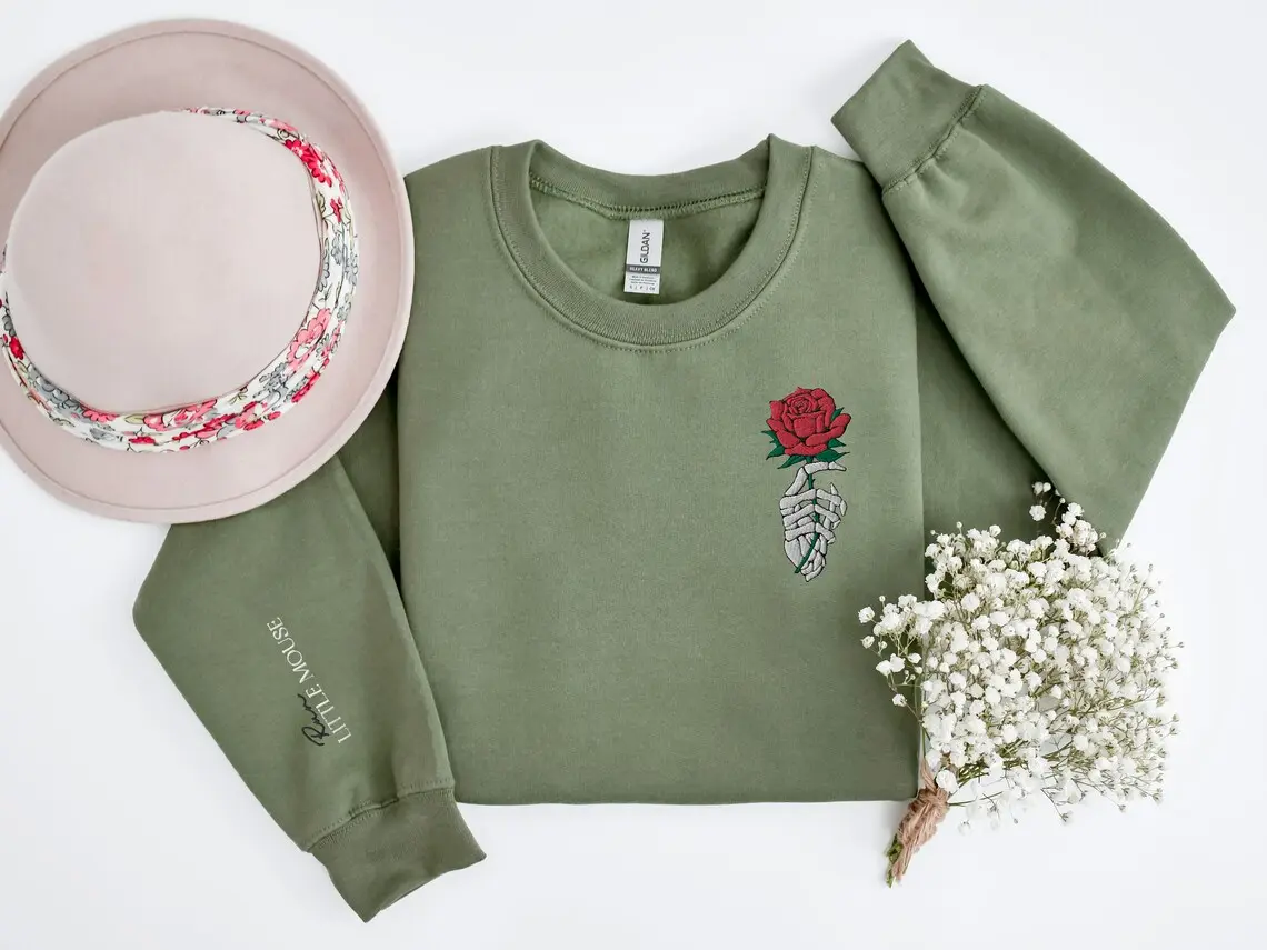 EMBROIDERED Run Little Mouse Sweatshirt, Dark Romance Women's Sweatshirt, Book Lover Gift, Rose Hoodie, Haunting Adeline Sweatshirt, Smut Reader Crewneck