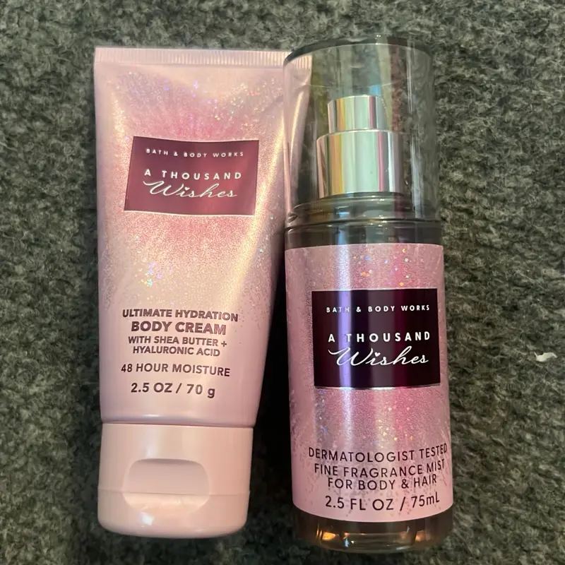 Bath & Body Works Mini TRAVEL set Body Spray Set Ultimate Hydration Body Cream with Shea Butter Hyaluronic Acid 24 Hour Moisture