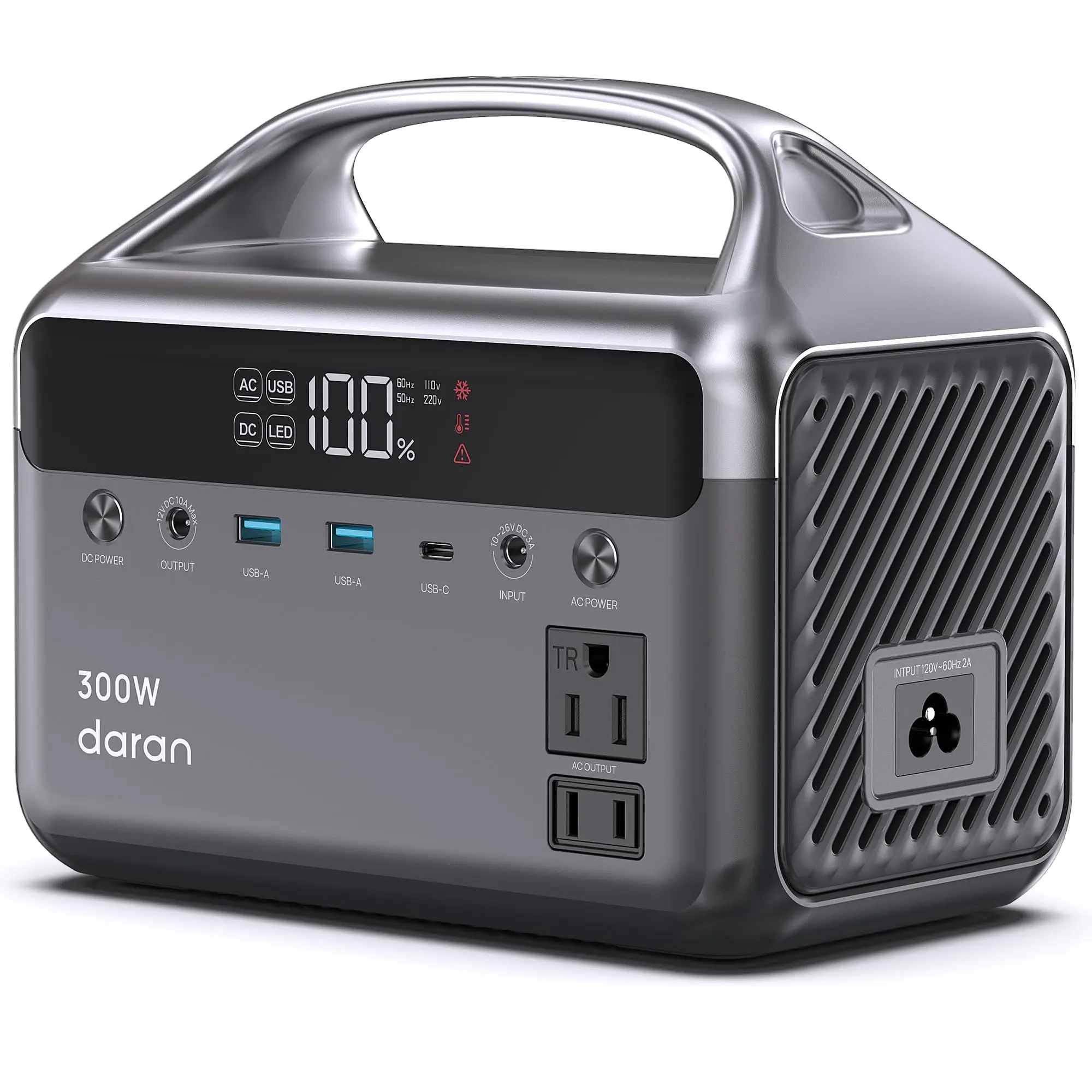 NEOZL 60000mAh LiFePO4 Portable Power Station, 192Wh Backup Battery with 2× AC (300W) Pure Sine Wave Outlets (600W Peak), 1× DC 5521 (120W), 1× USB-C (45W), Storage Bag Included for Camping & Home Backup Power
