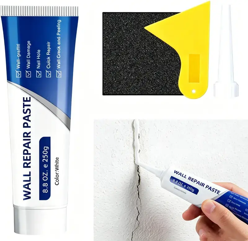 Home Drywall Repair Patch Kit, 250g Quick-Dry Wall Mending Agent, Heavy Duty Self-Adhesive Wall Sealant, Waterproof Repair Paste for Home Renovation