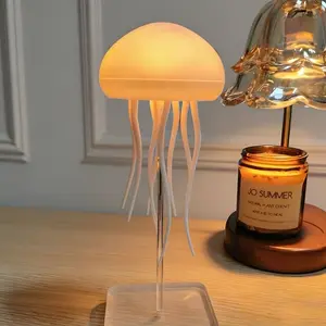 LED Jellyfish Night Light with 9 Tentacles, USB Rechargeable Color Changing Table Lamp, LED Mood Light, Home Bedroom Living Room Decor, Decorative Light, Novelty Lighting