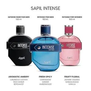 Sapil Intense Perfume for Men & Women - Long Lasting Fresh Spicy Dubai Cologne- 3.4 Oz (100 ml) EDT Spray- Ideal Arabic Cologne for Daily Wear Gifting
