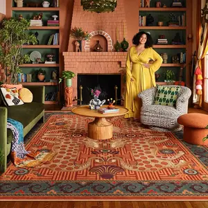Boho Style Animal Pattern Carpet, 1 Count Non-slip Soft Floor Mat, Decorative Area Rug for Home Living Room Bedroom Office Study Room