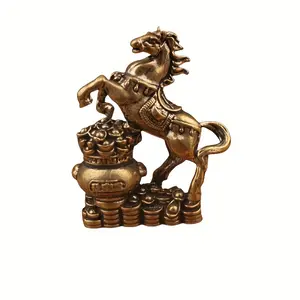 Lucky Horse Statue with Treasure Pot - Prosperity Decor for Home, Office & Desktop