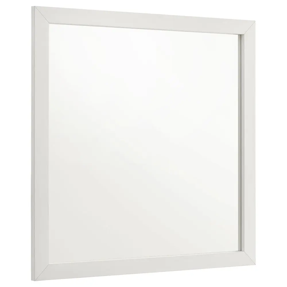 Marceline Modern Rectangle White Dresser Mirror - Durable MDF Frame, Glass Surface, Elegant Minimalist Design, Modern Bedroom Fit, Free-Standing Tabletop Mirrors, Space-Enlarging Versatile Home Decor