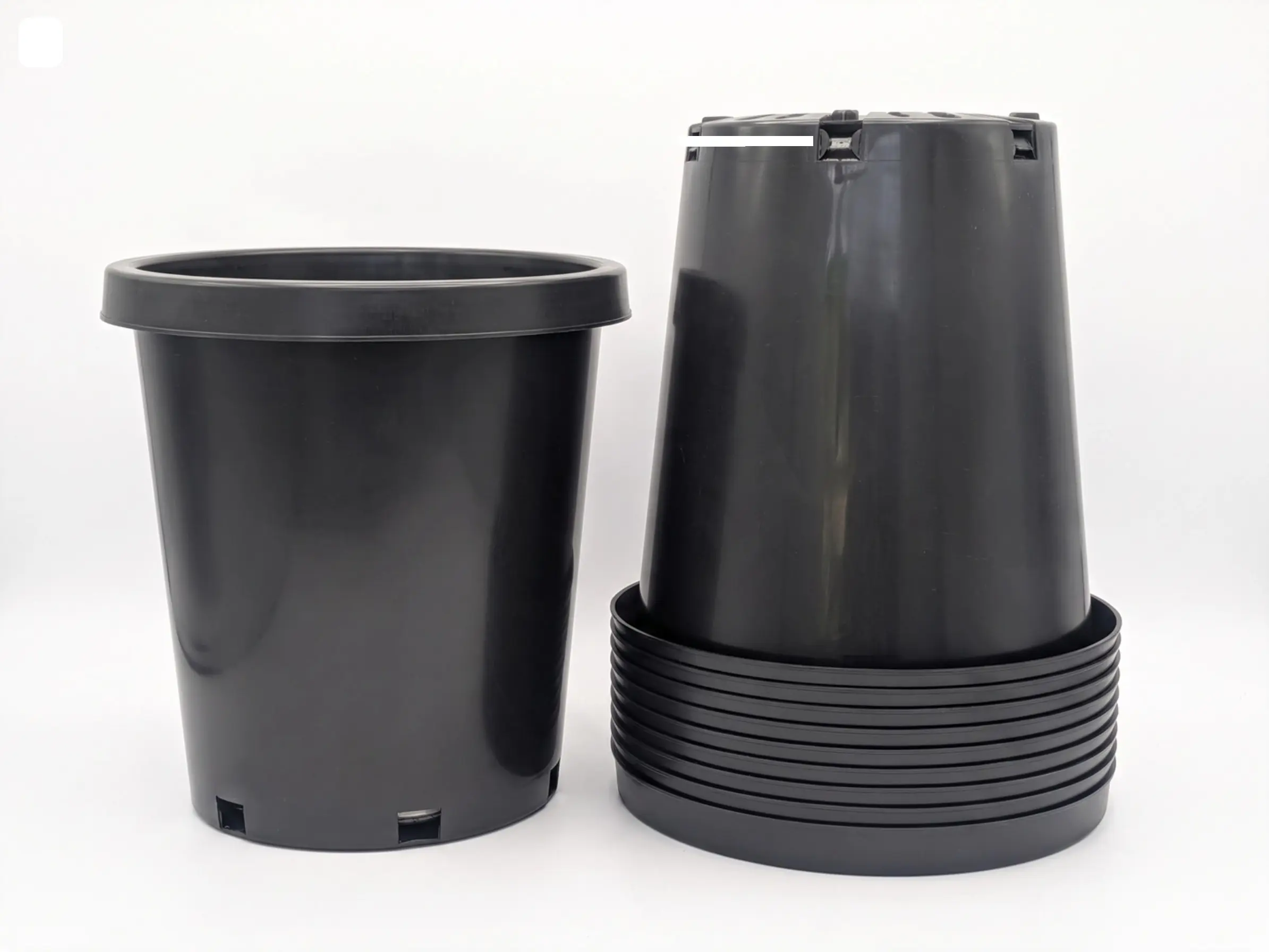 15 Gallon Nursery Pots (Multi-Pack) - Green Oasis - Premium Injection Molded Black Plastic Planters, Heavy-Duty Commercial Grade with Drainage Holes - Ideal for Large Trees, Shrubs, Large Flower Pots, Outdoor