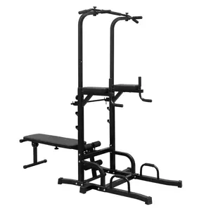Power Tower Adjustable Height Dip Bar Station – Heavy Duty Multi-Function Pull Up & Dip Station for Full Body Strength Training, Home Gym Fitness Equipment
