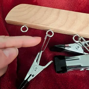 Legging Hanger for Closet Organizer with 10 Clips ,2 Pack Wooden Yoga Pants Hanger Holds 20 Leggings, Space Saving Hanging Closet Organizer w/Rubber Coated Closet Organizers and Storage,Clothes Hanger with Clips for Bra,Belt,Sock,Hat Hanging Organization