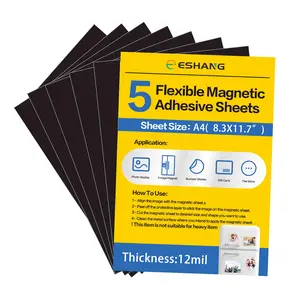 5 Sheets A4 Size Flexible Adhesive Magnetic Sheets, 12mil Self-Adhesive Sticky Magnetic Paper, Ideal for DIY Projects & Planners, 8.3x11.7 Inches