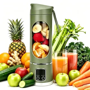 Portable Digital Multimode Juicer Blender - Lightweight, 450 ml, Smart LED Display, USB Port, Citrus Juicer, Leak-Proof, Effortless Results, Ideal for Smoothies, Summer Gift for Healthy Lifestyle