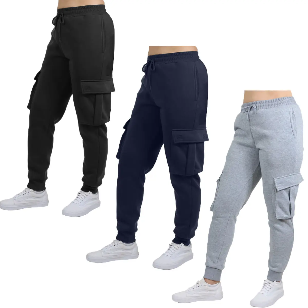 3-Pack Women's Fleece Lined Cargo Jogger Sweatpants (S-2XL) 3-Pack Women's Fleece Lined Cargo Jogger Sweatpants (S-2XL)