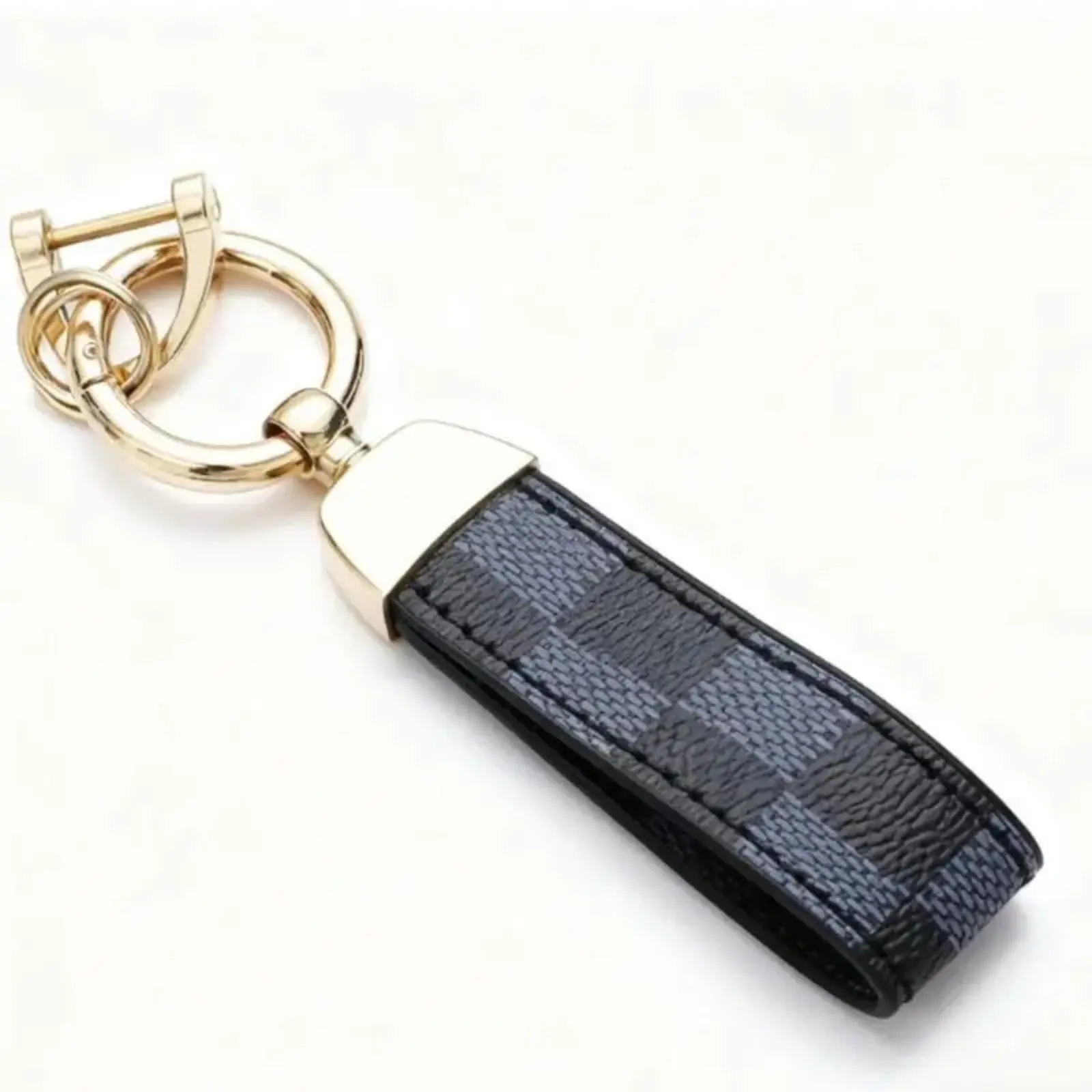 Unisex Leather Print Keychain, Artificial Leather Strap with Metal Horseshoe Buckle, Car Key Ring Holder for Bags, Key Holder, Key Rings For Car Keys