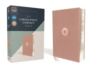 NIV, Larger Print Compact Bible, Leathersoft, Pink, Red Letter, Comfort Print by Zondervan [Leatherbound Book]