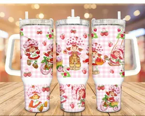 Strawberry Shortcake 40 oz Tumbler with handle, Gift For Her, Friend Gift