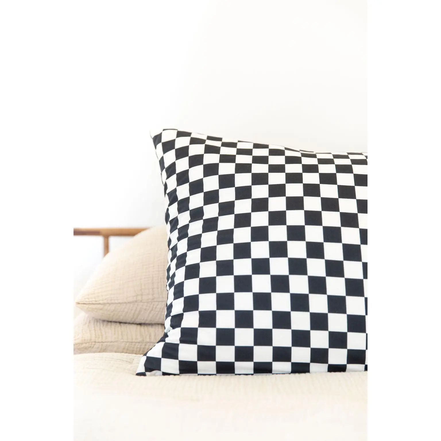COZYS Blankets - Pillow Case - Black + White Checker
