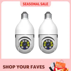 2PCS Ease Life APP-Light Bulb Security Cameras Indoor Outdoor Wireless WiFi Camera 2.4GHz, 360 Degree, E27 Light Socket Screw In