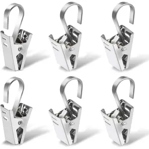 Curtain Clips 100 Pack Stainless Steel Light Clips for Outside String Lights Party Decor Hanging Photo Camping Tents Arts Crafts Display