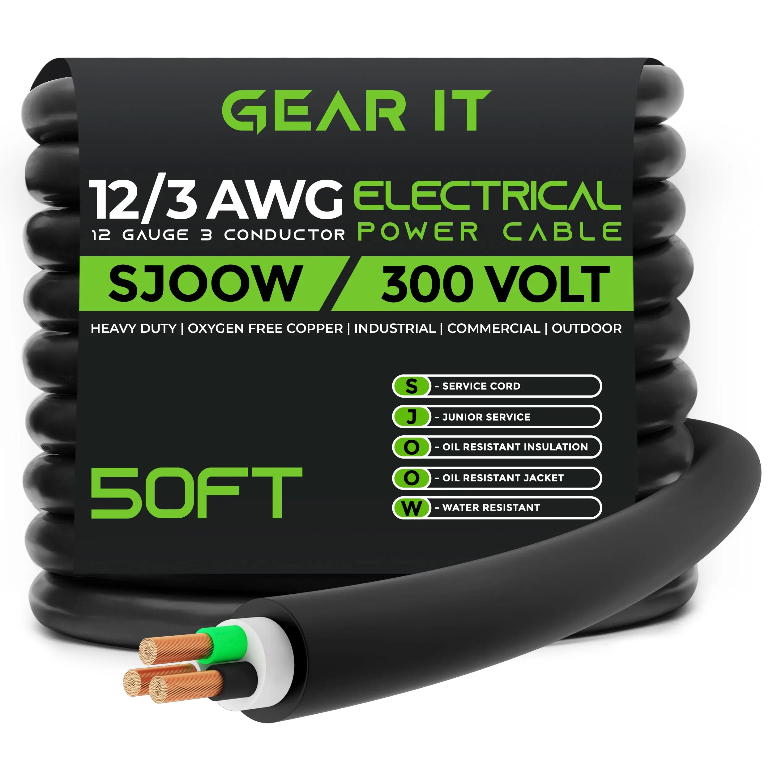 12/3 SJOOW OFC Power Cable 300V Electric Wire 12/3 SJOOW OFC Power Cable 300V Electric Wire
