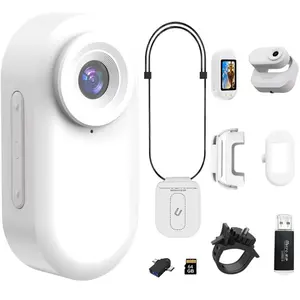 HD Magnetic Mini Thumb Action Camera, Included 128GB, Hands Free, Wearable 2.7k HD Thumb Camera with Magnetic Clip and Necklace Mount for Lecture, Traveling, Pet Walking and Outdoors Activities