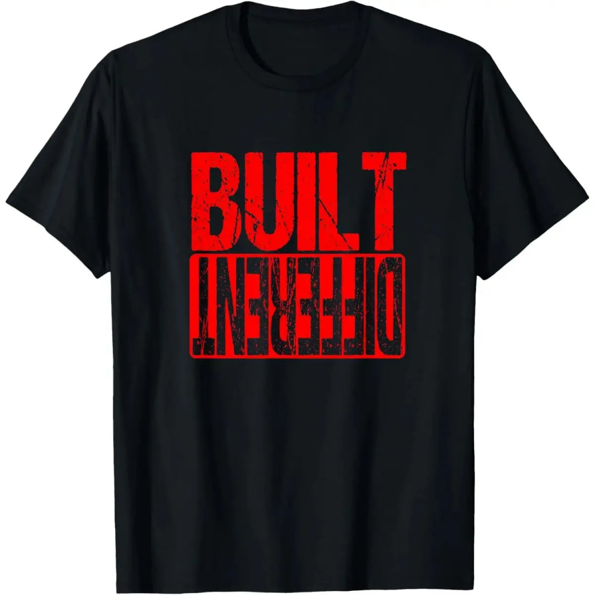 Red Built Different Red Color Graphic Red TShirt        Graphic tees Casual Shortsleeve