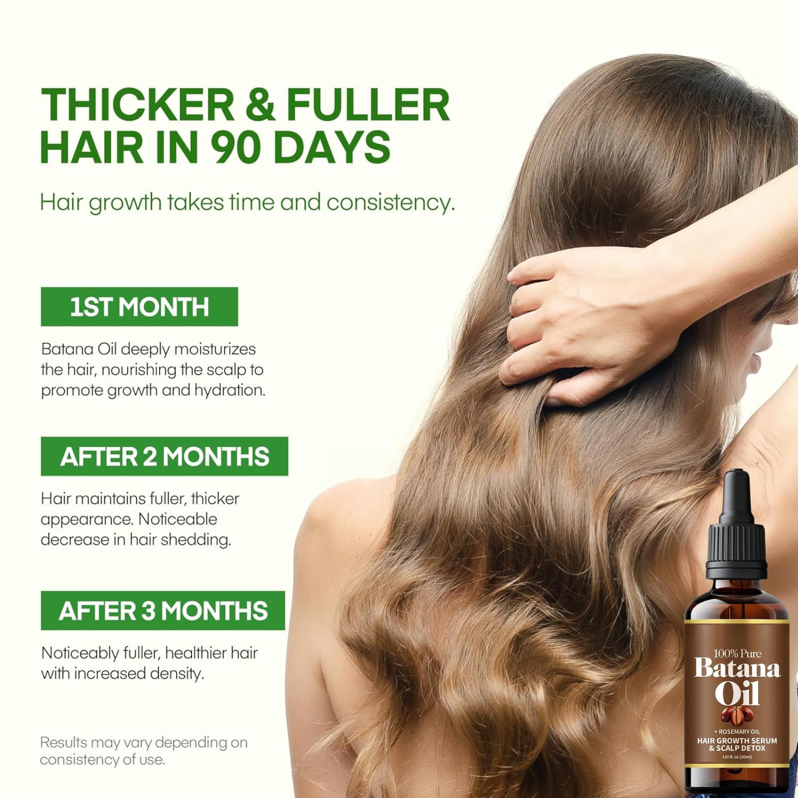 Batana Oil,Strong & Healthy Hair, Make Hair Longer Fuller Thicker, Organic Batana Oil with Rosemary,Organic Rosemary Oil Vitamin E Nourish Scalp,for All Hair Types,