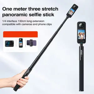 130cm Action Cameras Selfie Stick Extendable for Insta360 Sports Camera, Selfie Vlogging Invisible Extension Pole