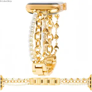 2026 NEW Fashion Faux Pearl Beaded Bracelet Watch Band, Elegant Wristband for iWatch Series SE 9 8 7 6 5 4 3 Ultra, Smart Watch Accessories, Smart Watch Straps