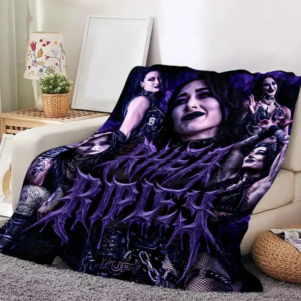 Rhea Ripley Wrestler Metal Theme Blanket,Baby blankets and adult blankets Modern Flannel Throw for Sofa Bed Chair, Ultra Soft Warm Cozy, Cool Decor for Wrestling Music Fans, Great Holiday Birthday Gift, Viral TikTok WWE Fandom Blanket birthday gift