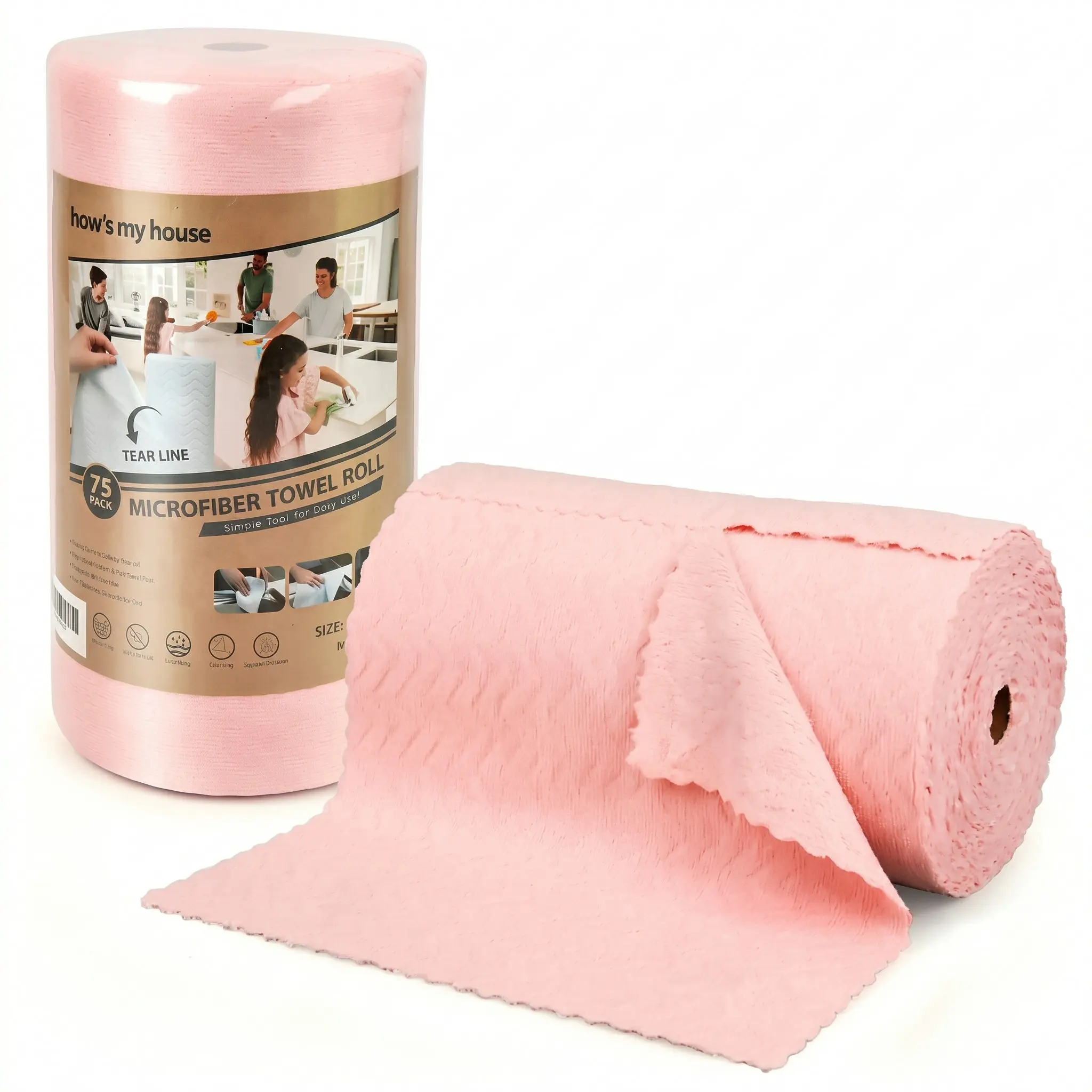 20/40 Pack Microfiber Cleaning Cloth Roll,Reusable Tear Away Microfiber Towels,Washable Ultra Absorbent Rags Drying Dishcloths for Car,Home,Garage or Shop