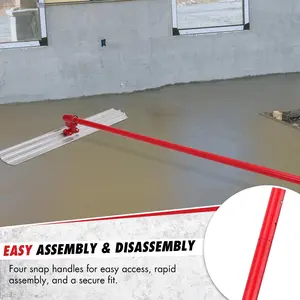48"x8" Aluminum Magnesium Alloy Concrete Float, Bull Float Concrete Tools, Square Edge Bull Floats with 47.2‘’ Extendable Handles x 4, Concrete Bull Float Tools Kit for Concrete Finishing