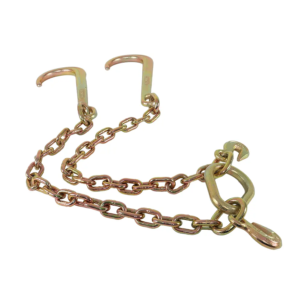 Findmall G70 Alloy Steel V-Chain, 5/16" x 2' Tow Chain with J-Hooks, Automotive Tool, Car Accessory, Auto Parts Accessory, Essential for Flatbed Trucks & Rollback Wreckers, Father's Day Gift, Car Accessories, Auto Parts Accessories