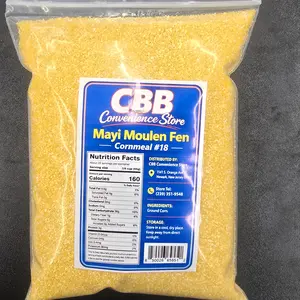Haitian Mayi Moulen fen # 18 (Ground Cornmeal) – 100% Natural Yellow Corn, Premium Quality (2,4,6 lbs)