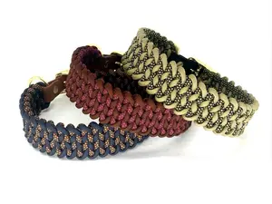 Hell Kitty Creations Customizable Trilobite Paracord Pet Collar, Military-Grade Cord Braided Weave Design, Secure Adjustable Buckle for Dogs & Cats