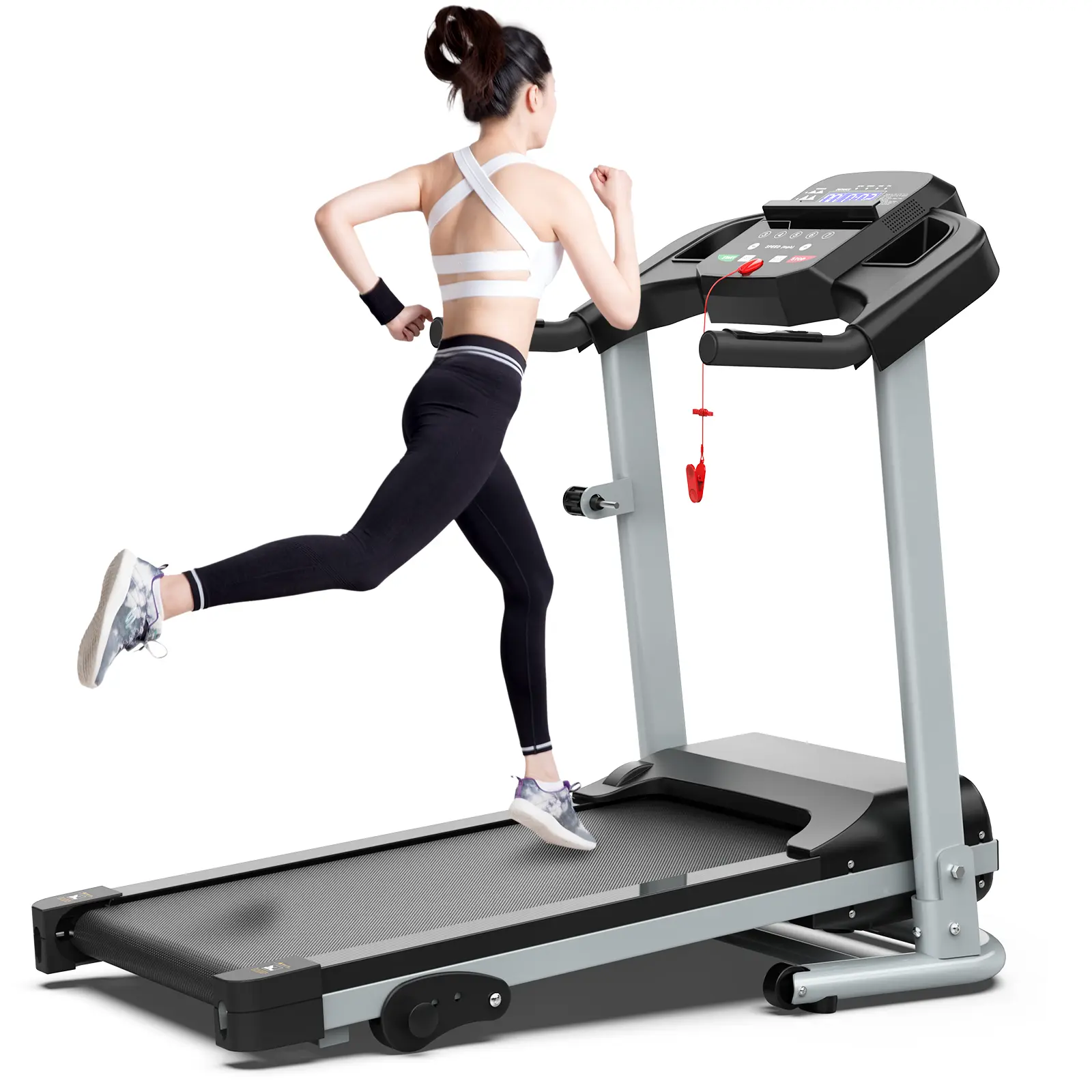 FYC Foldable Treadmill for Home Gyms, 2.5HP Quiet Motor Running Machine with Heart Sensor & 5-Layer Belt for Smooth Operation, Cardio At Home, 2.5Hp Motor, 5Layer Belt Grip
