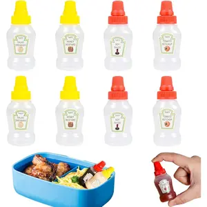 8 count Mini Ketchup Bottles, 25ml Condiment Squeeze Bottle, Plastic Containers for Sauces, Portable Small Squeeze Containers for  Picnic Honey Soy Sauce Salad Dressing