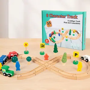 Wooden Hands-On Brain Teaser Train Set, Train Tracks For Kids, Track Car Toy Kit, Desktop 3D Railway Tool, Christmas Gift