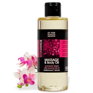 LOVE PLAY Romance Massage Oil - Premium Massage and Body Oil for Massage Therapy - Vitamin E Infused - Essential Oil Blended 6.76 Fl Oz
