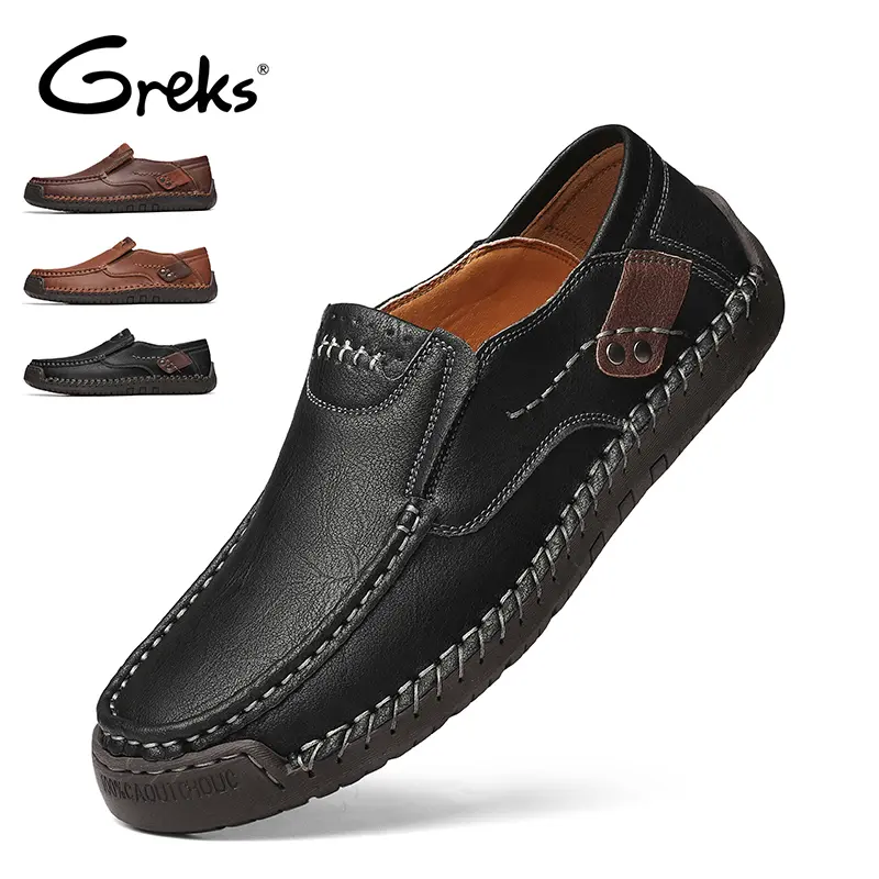 GREKS Men's Casual Shoes Slip On Loafers Comfortable Driving Moccasins Lightweight Non-Slip Walking Shoes Business Casual Loafers