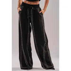 ASHLEY STUDDED WIDE LEG JOGGER