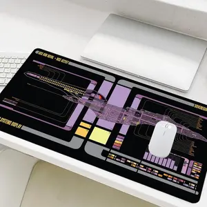 Star Trek Themed Systems Display Mouse Pad, 1 Count Non-slip Rubber Base Stitched Edge Gaming Mouse Pad Desk Pad, Office Desk Accessories Gaming Room Accessories for Laptop Desktop Non Slip Mousepad