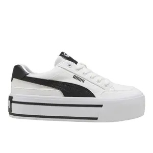 PUMA Womens Court Classic Vulc Platform Sneakers Shoes Casual - White