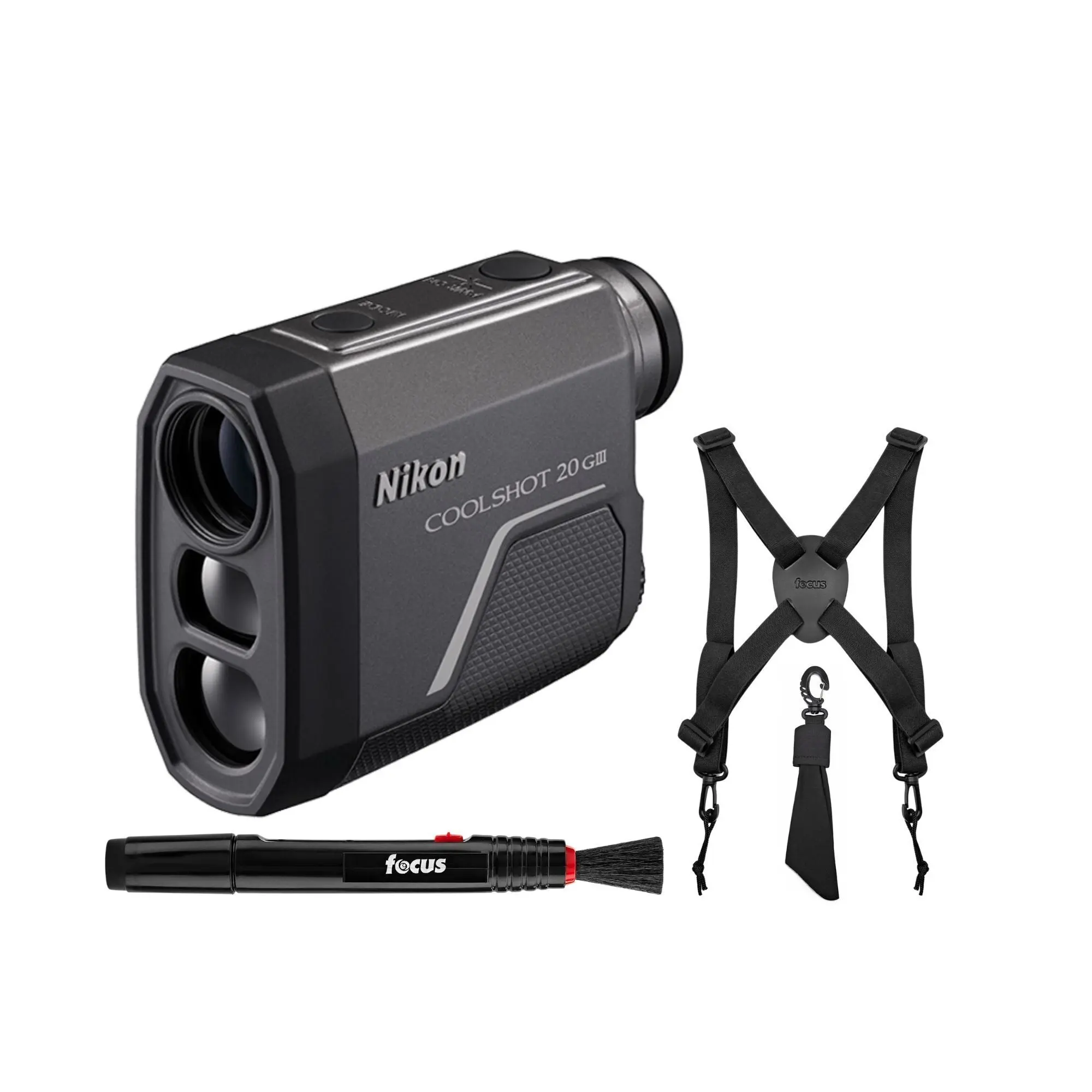 Nikon CoolShot 20 GIII 6x Monocular Laser Rangefinder for Golf, Hiking, Hunting & Search and Rescue - Includes Monocular Harness, Cleaning Pen & Cleaning Cloth, Binocular Harness, Survival