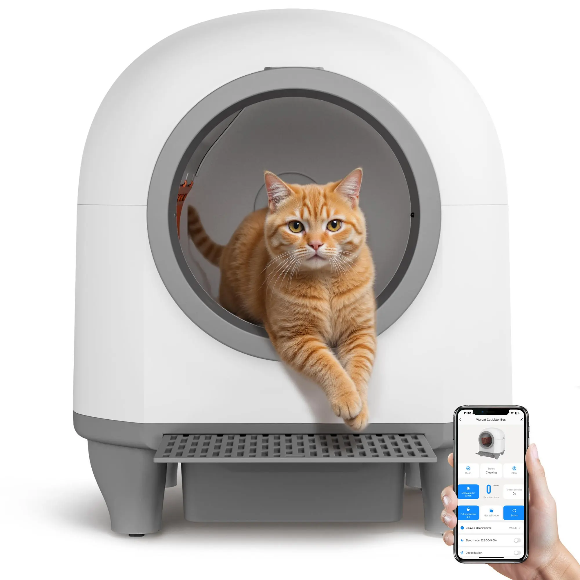 Warcat Smart Low-Noise Auto-Cleaning Litter Box 90L Self Cleaning Cat Litter Box APP-Controlled via 2.4G WiFi with Smart Sensors, Safety Protection, Easy Maintenance, Easy Setup & Clean #TikTokShopDealsforYouDays #DealsForYouDays