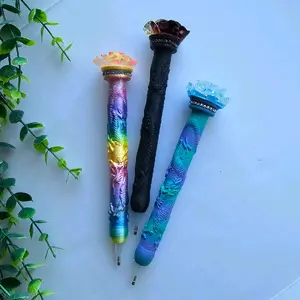 Dragon Rose Diamond Art Pen 3D Printed Multiplacer Push Tip One Ended Replacable Tip Art Tool with Colorful Design Plastic or Metal Push Tips