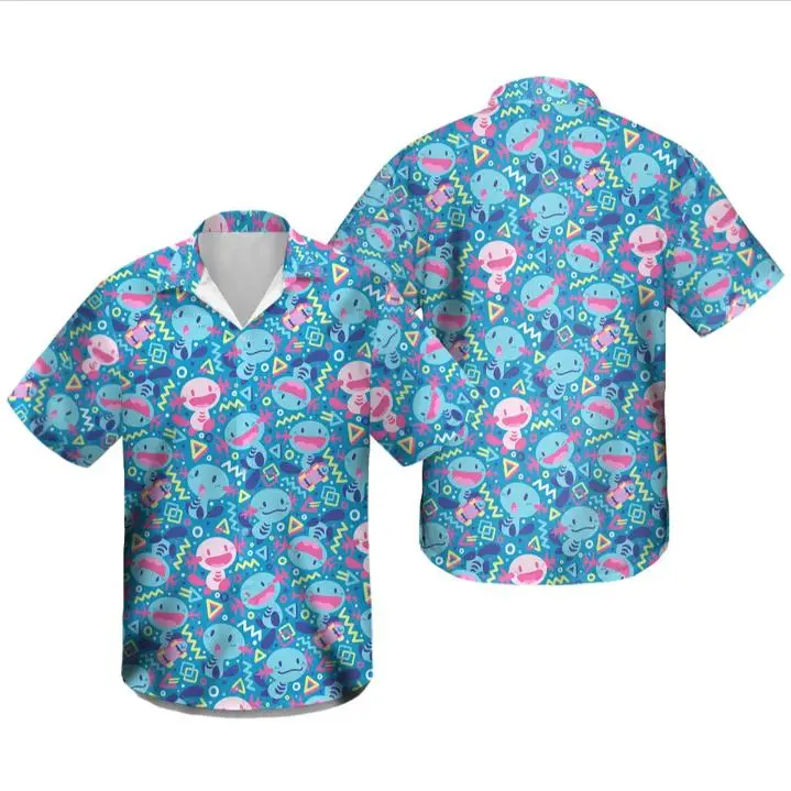 Full Print Wooper Ball Hawaiian Shirt, Casual Unisex Hawaiian Shirt For Fan, Beach Outfit, Summer Outfit, Best Gift Idea